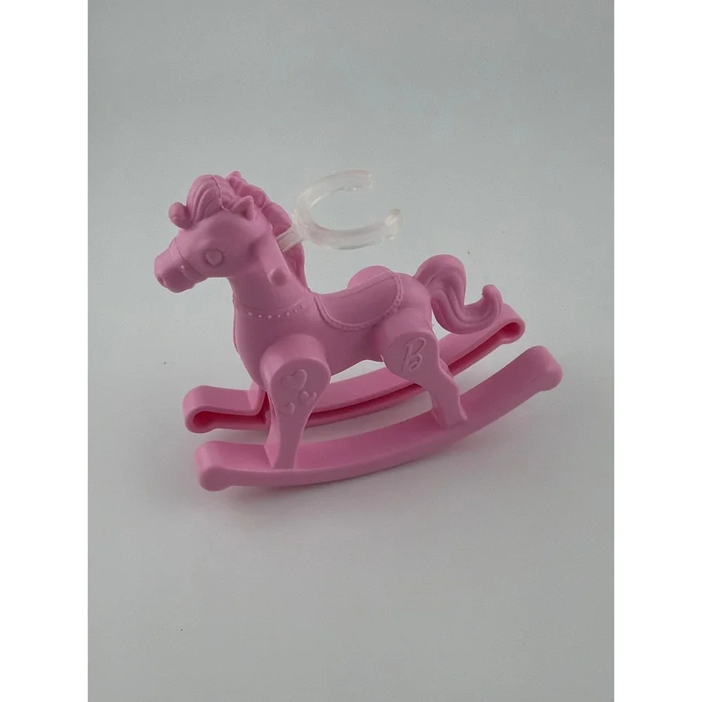 Barbie Rocking Horse and Teddy Bear Pink Miniature Toy Set Y2K‎ Coquette Retro